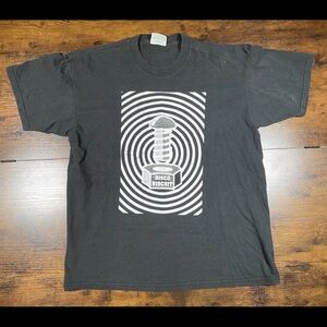 Vintage Lee Disco Biscuit Black and White Graphic Band Tee Size XL Made in USA